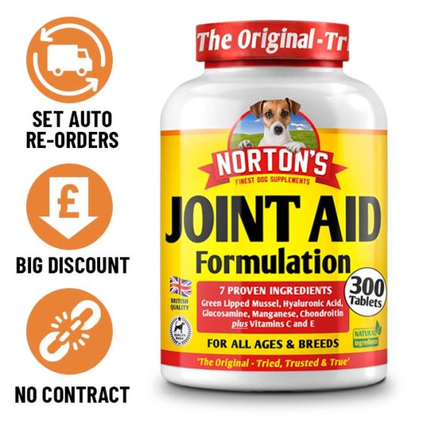Subscribe to Nortons Joint Aid - Find out why they're the best joint supplement for dogs